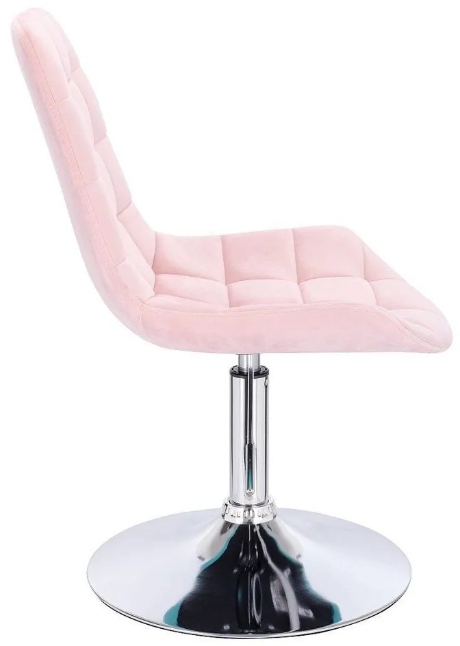 LuxuryForm DESIGN Stolička PARIS VELUR na striebornom tanieri - svetlo ružová
