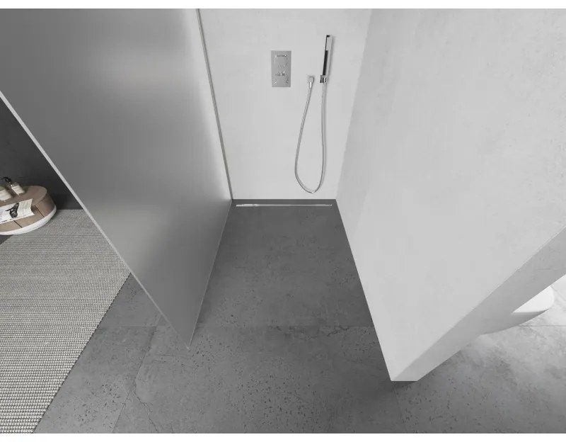 Mexen Kioto, sprchová zástena Walk-In 110 x 200 cm, 8mm sklo námraza, brúsená oceľ profil, 800-110-101-97-30