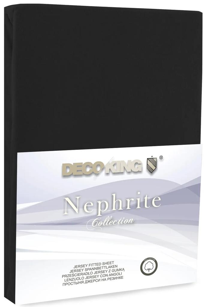 DecoKing Bavlnené jersey prestieradlo Nephrite, čierne Rozměr prostěradlo DecoKing: 140-160x200 cm 30cm