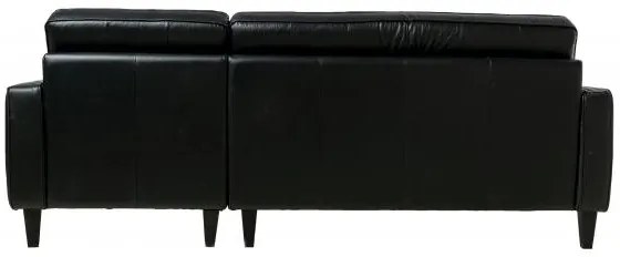 Kožená rohová sedacia súprava VALENTINO, pravá, čierna (Buffalo 1600)