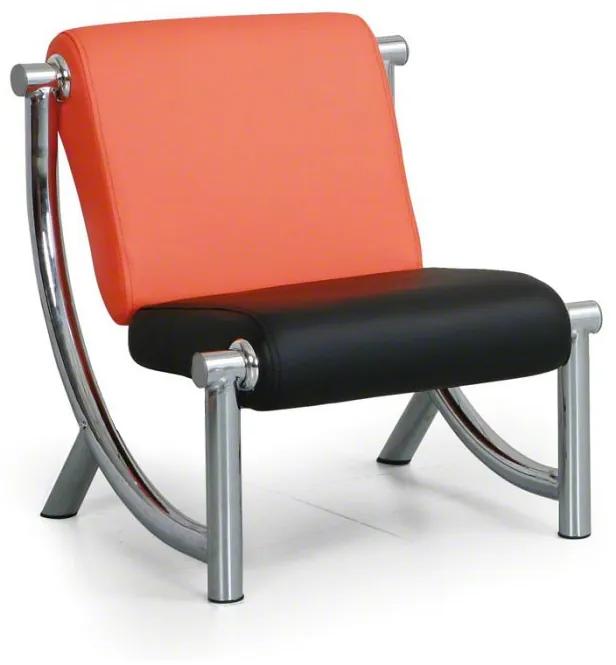 Kožená sedacia súprava JAZZY II, kreslo, oranžová/čierna