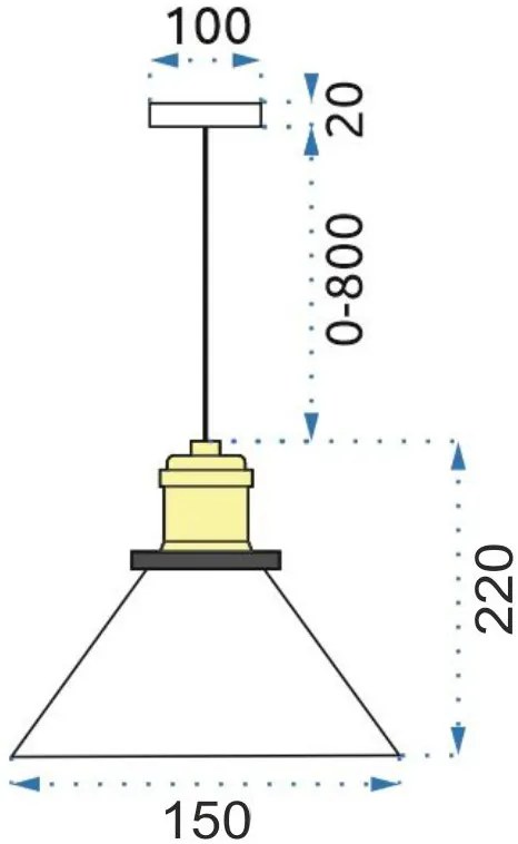 Toolight - Závesné svietidlo Verto D APP048-1CP, čierna-hnedá, OSW-00140