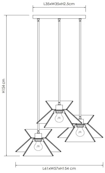 Lucide 10420/03/72 - Luster na lanku TASMAN 3xE27/60W/230V béžová