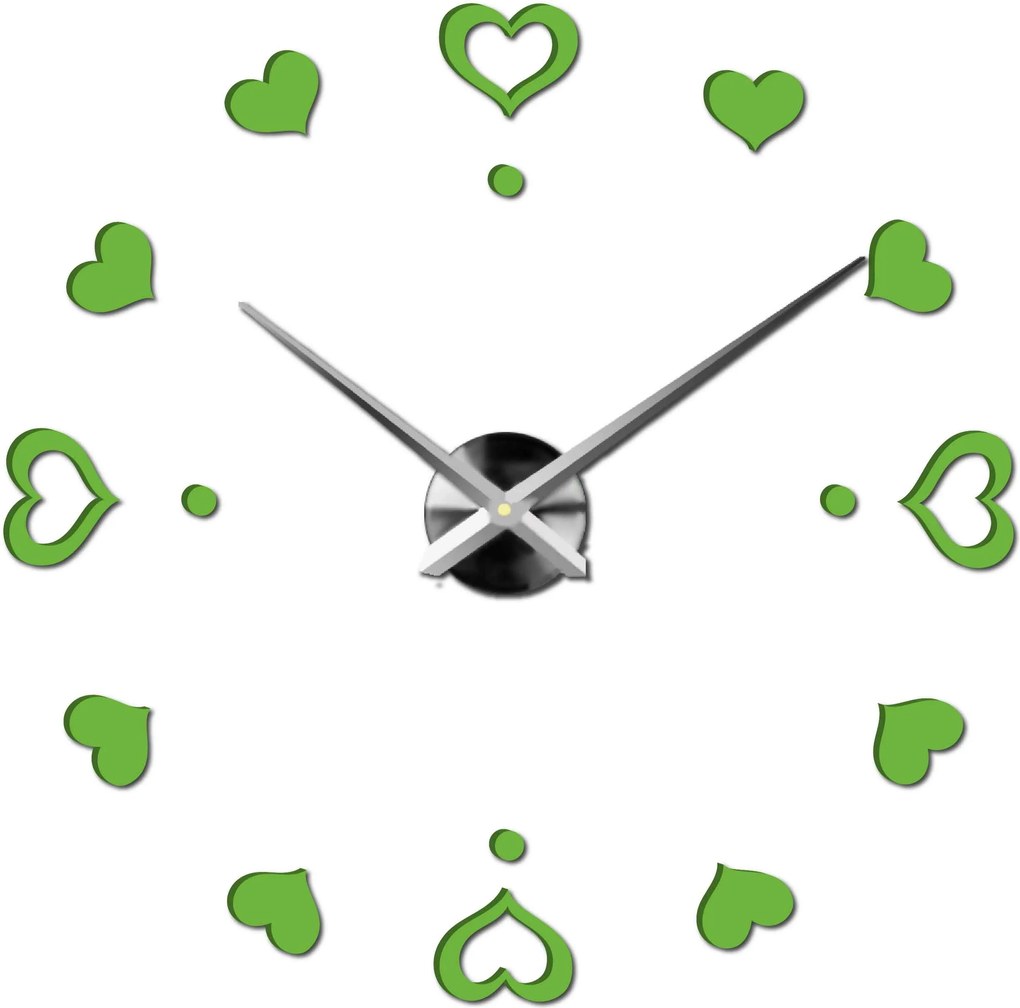 Hodiny na stenu nalepoviacie srdce - EMOCE: Čierna Ral 9005 Farba čierna RAL 9005 3097-14110 12S046-S-Wall clock HEU-