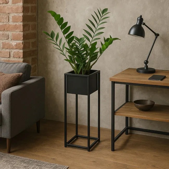 Stojan na kvety CONCOVE čierny 60 cm