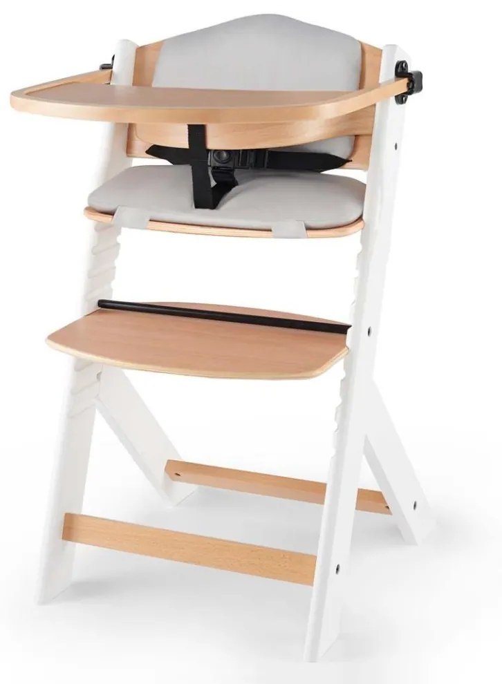 KINDERKRAFT - Detská jedálenská stolička ENOCK s polstrovaním šedá/biela