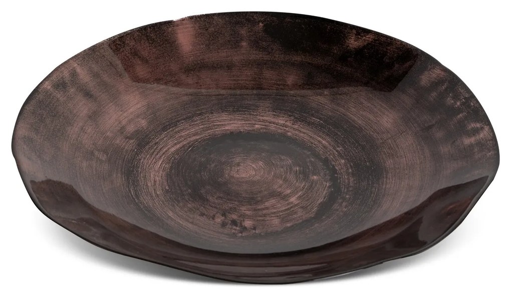 DEKORAČNÝ SKLENENÝ TANIER PATI (04) 30X29X5 CM HNEDÝ