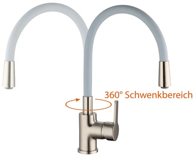 Eisl Kuchynská batéria Flexo, s funkciou Cold-Start (ušľachtilá oceľ/sivá) (100335792)