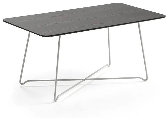 Kaviarenský stôl IRIS, 1100x600 mm, biela, čierny dub