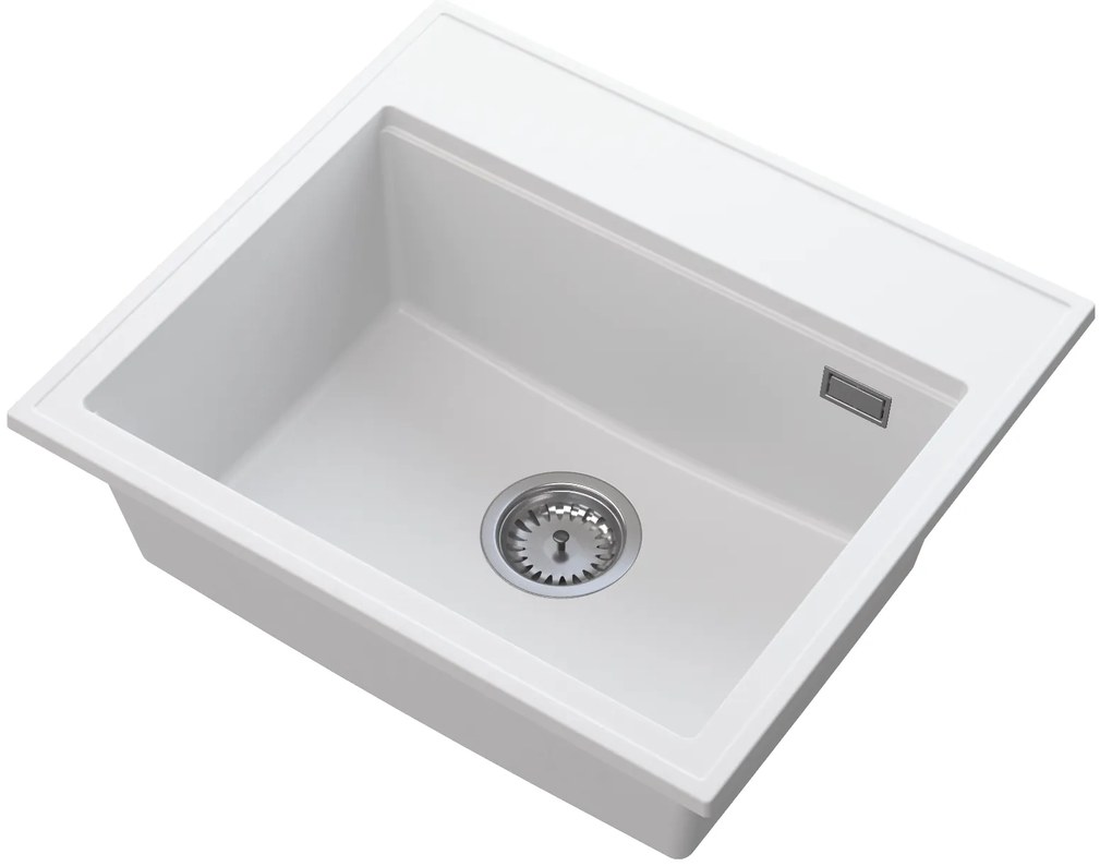 Gamma Modern 5055, 1-komorový granitový drez 560x500x210 mm, biela, GMA-ZM-55-WH