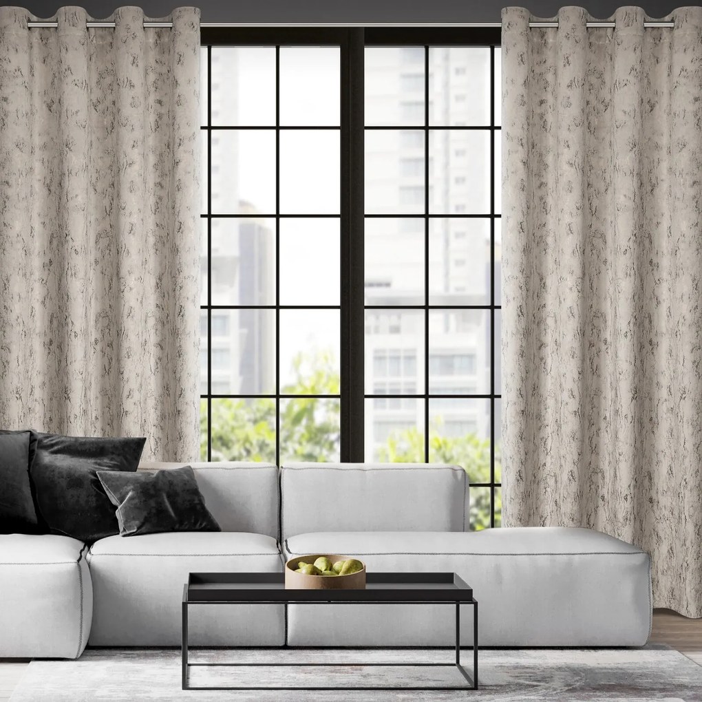 ZATEMŇOVACÍ ZÁVES NA KRÚŽKOCH KORNELIA 140X250 CM SVETLOBÉŽOVÁ