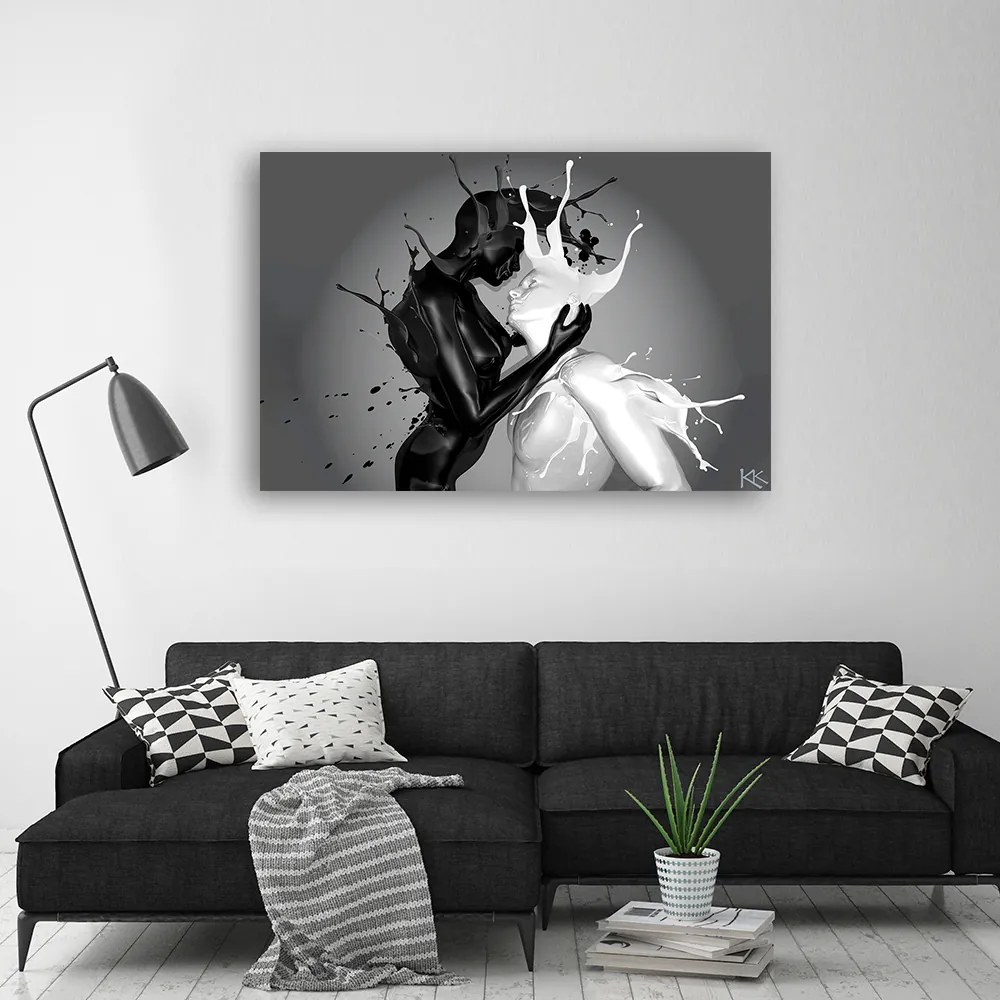 Gario Obraz na plátne Čiernobiela láska Rozmery: 120 x 80 cm