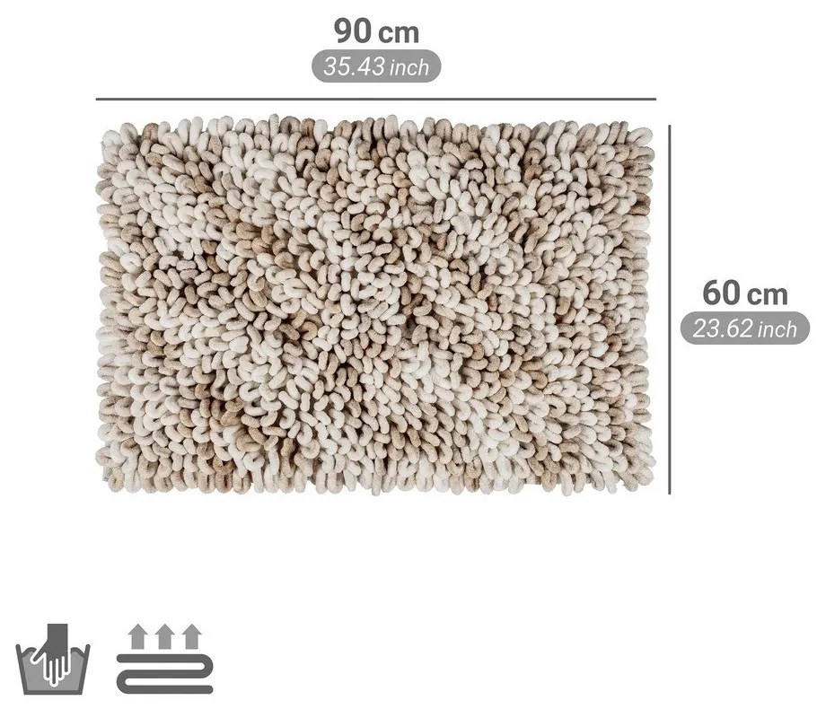 Béžová textilná kúpeľňová predložka 60x90 cm Lerici – Wenko
