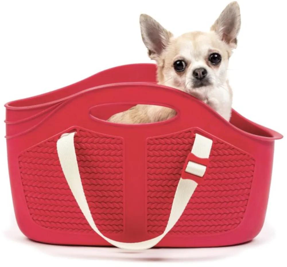 BAMA Prepravná taška pre psov a mačky MIA PET, 40x15x24 cm, farba červená Barva: červená