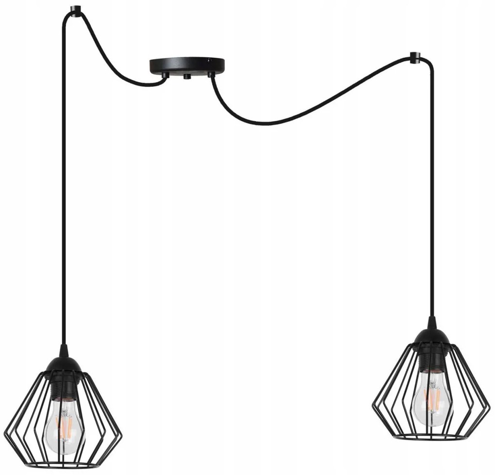 Závesné svietidlo Nuvola Spider 3, 2x drôtené tienidlo (výber z 2 farieb)