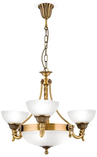 Orion LU 1689/3+3 - Luster na reťazi ROCCA 6xE27/60W/230V pr. 64 cm bronz/biela