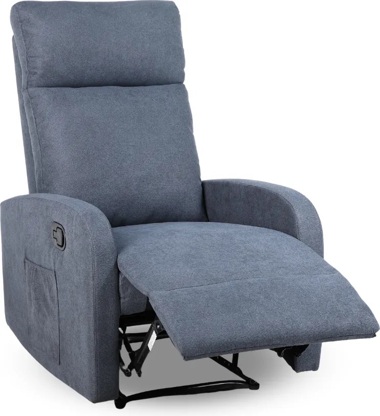 Relaxačné polohovacie TV kreslo FIORE — látka, sivá, nosnosť 130 kg