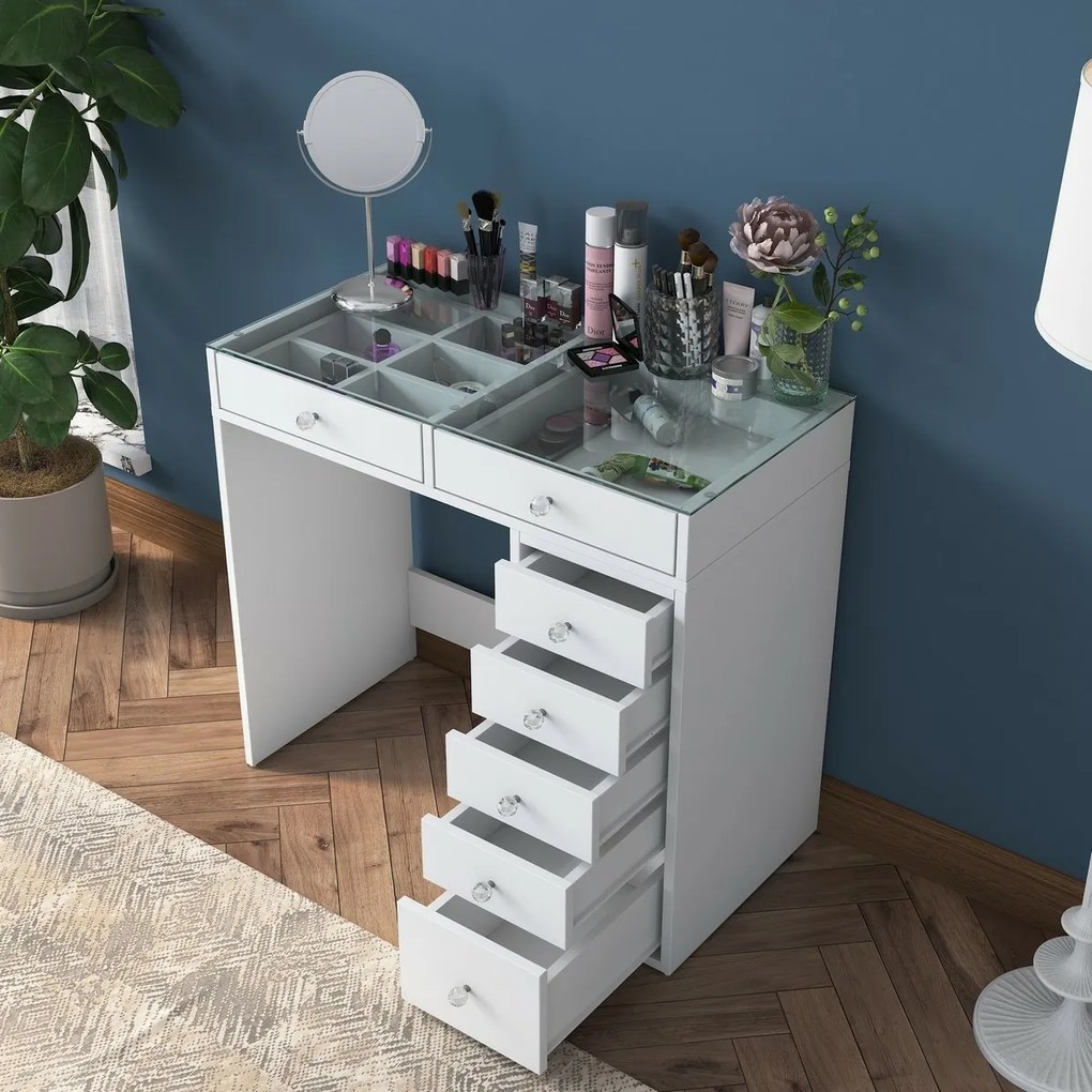 Kozmetický stolík Aurora White