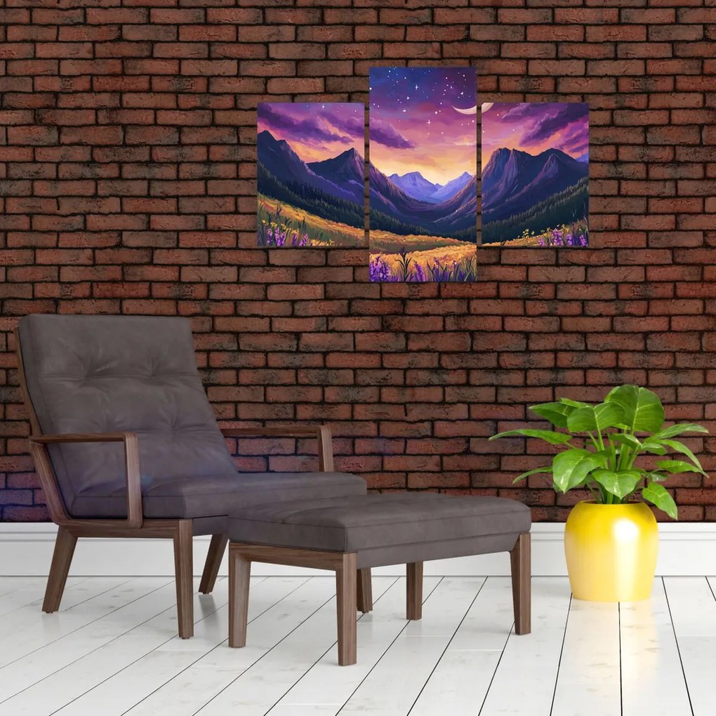Obraz - Fialová krajina (90x60 cm)
