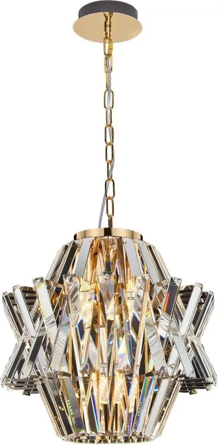 Krištáľový luster na reťazi CROWN 4xE14/40W/230V zlatá