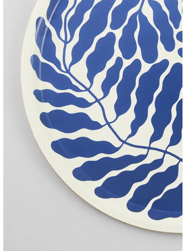 Wrap Ilustrovaná tácka drevená Art Trays by Linnéa Andersson okrúhla modrá