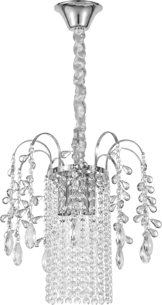 Toolight Toolight, krištáľová závesná lampa Ø30 cm, 3×E14, SWE089-CP, chrómová, OSW-30216