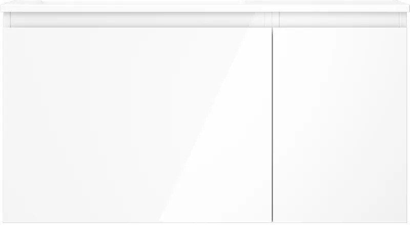 Mexen Orio, kúpeľňová skrinka 90 cm s umývadlom Otis ľavá, 1S, 1D, biela lesklá, 91A13-09047-3-BBFF00-W18L00