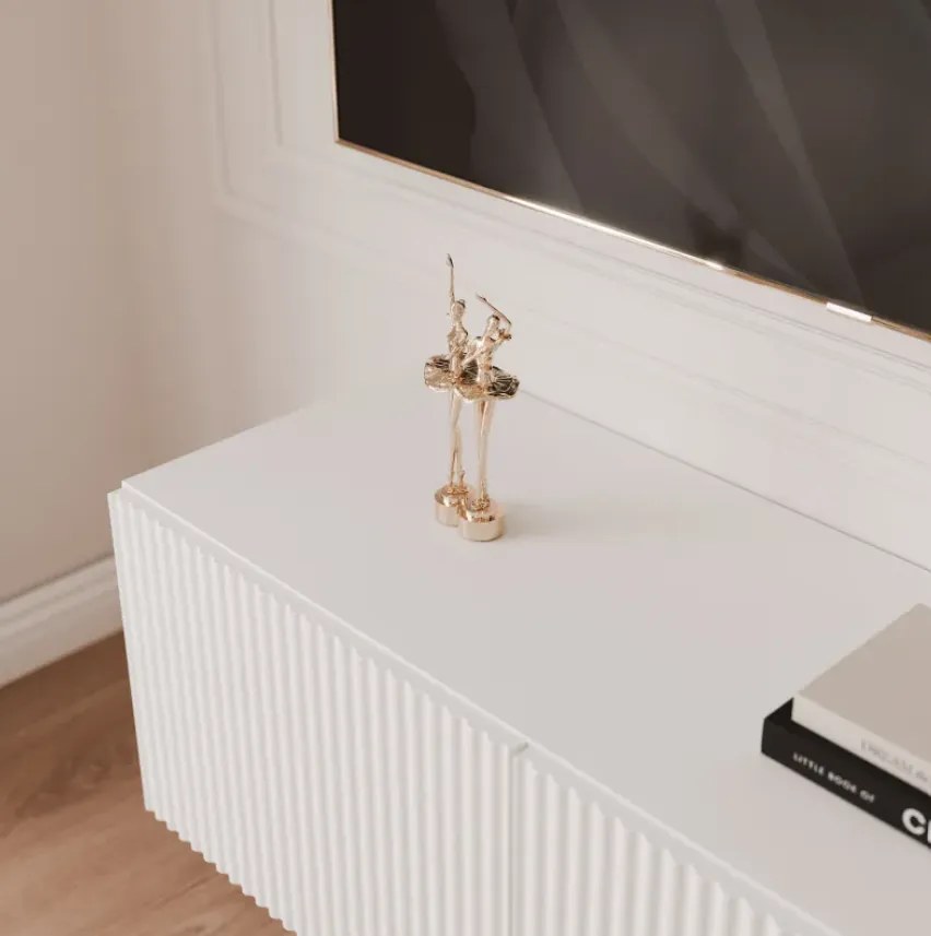 TV skrinka DOROTHY závesná 100cm biela drážkovaná