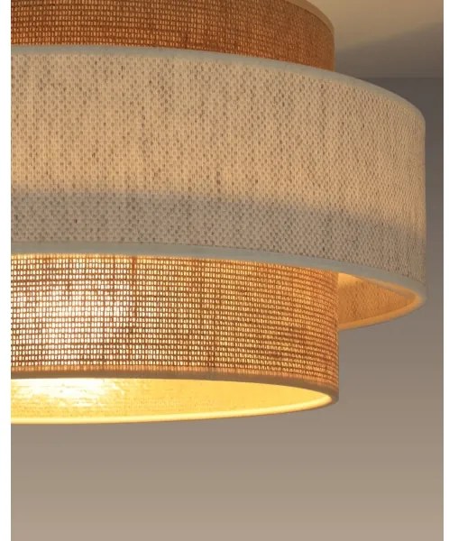 Závesné svietidlo BOHO na lanku 1xE27/60W/230V priemer 40 cm krémová/juta