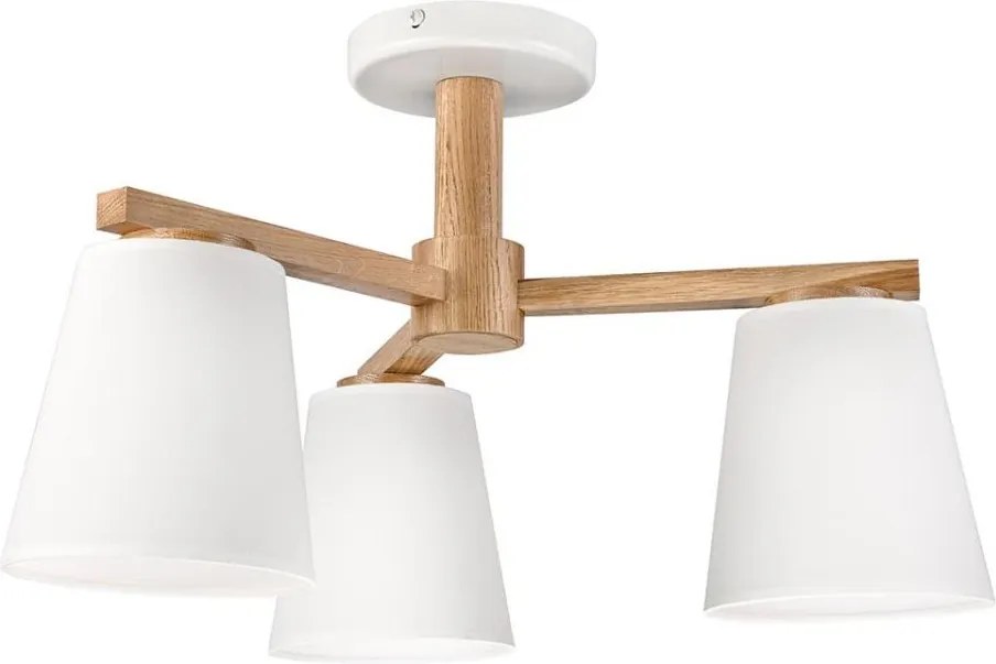 Prisadený luster ELLIE 3xE27/15W/230V biela/dub