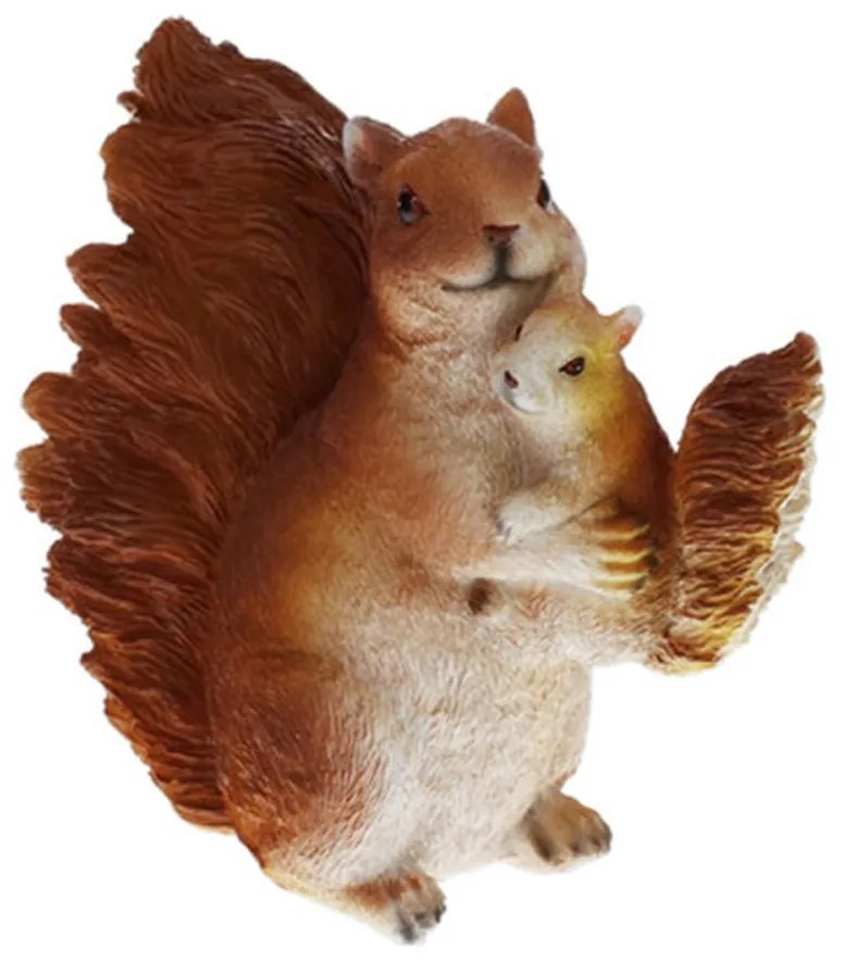 Záhradná figúrka z polystonu Squirrels, sada 3ks, 12 cm, hnedá