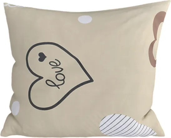 Bavlnená obliečka na vankúš DEAMON POLY 45x45 cm, béžová