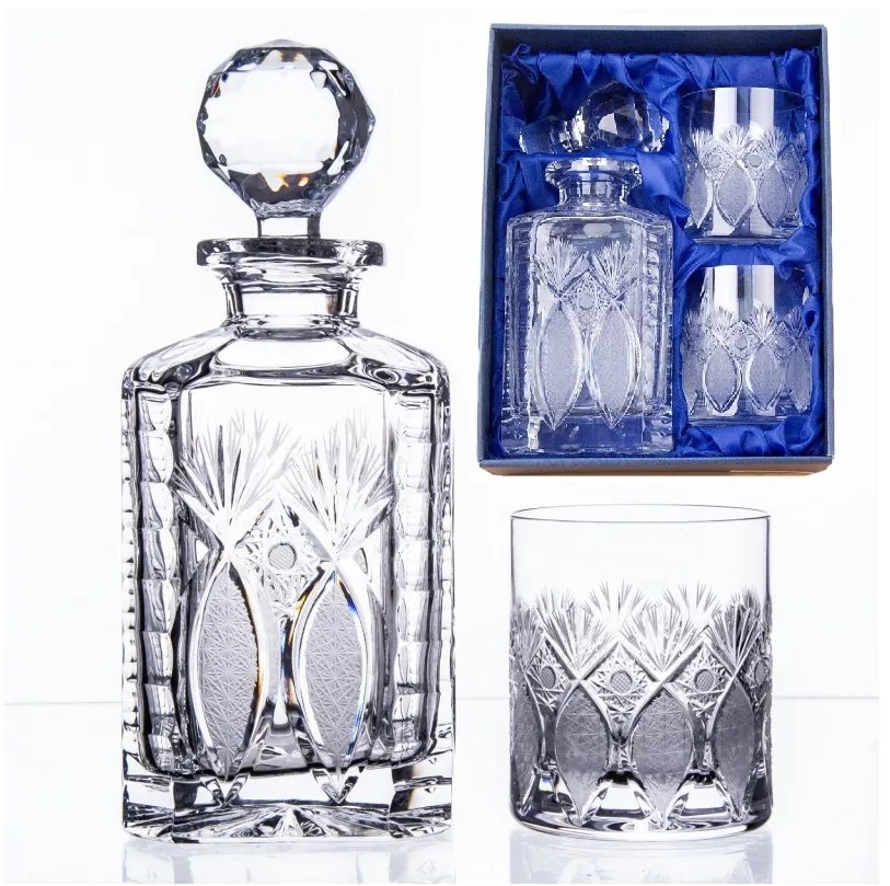 Onte Crystal Bohemia Crystal ručne brúsený whisky set Exclusive 1+2