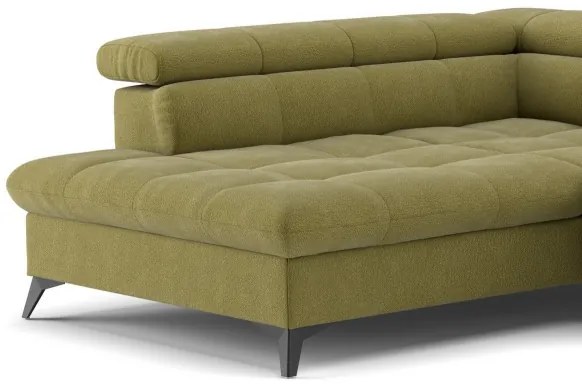 Rozkladacia rohová sedacia súprava L MARANO ľavá olivová