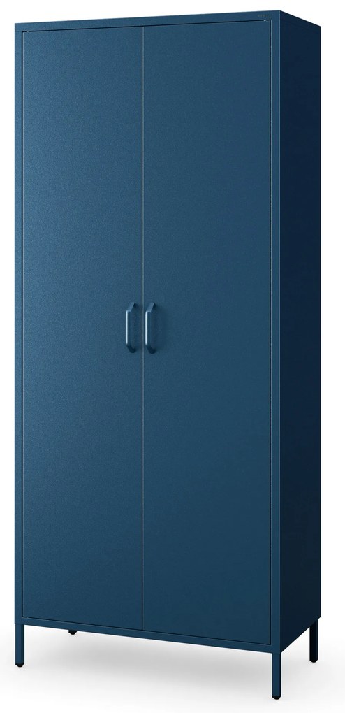 Šatníková skriňa FLAVIO, 800 x 1850 x 450 mm, Modern: tmavomodrá farba
