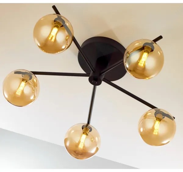 Jupiter 2047 - Prisadený luster PRATO 5xG9/10W/230V čierna/béžová