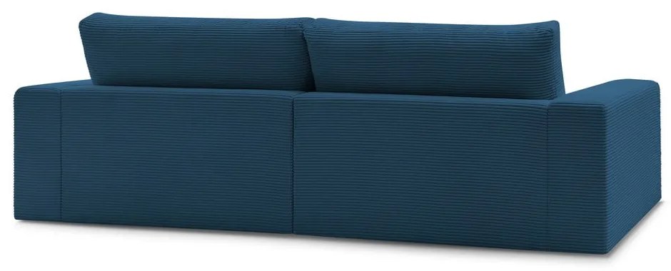 Tmavomodrá menčestrová pohovka 274 cm Leonard – Bobochic Paris