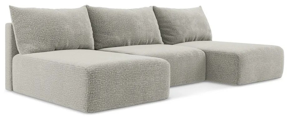 Svetlosivá rozkladacia/s úložným priestorom rohová pohovka Kalena – Makamii