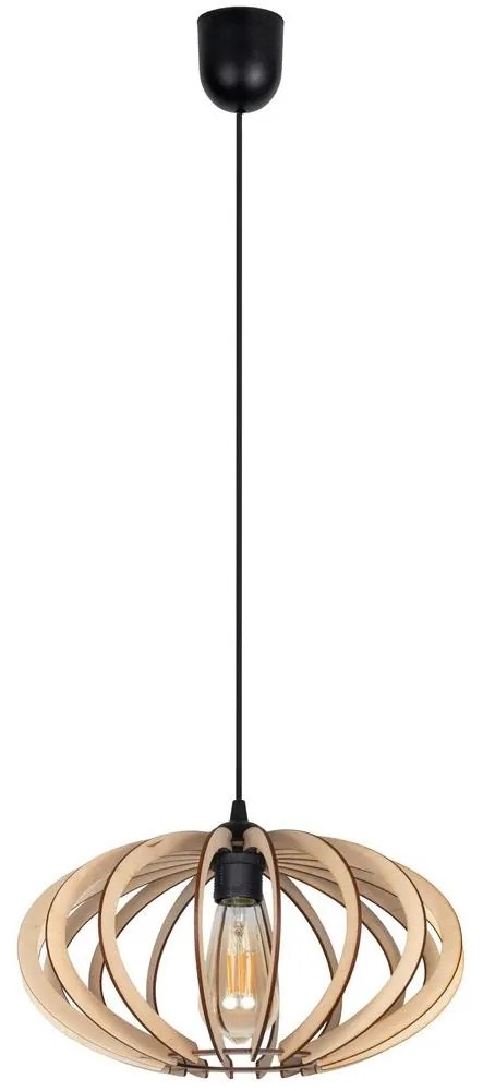 Luster na lanku EARTH 1xE27/60W/230V čierna/béžová