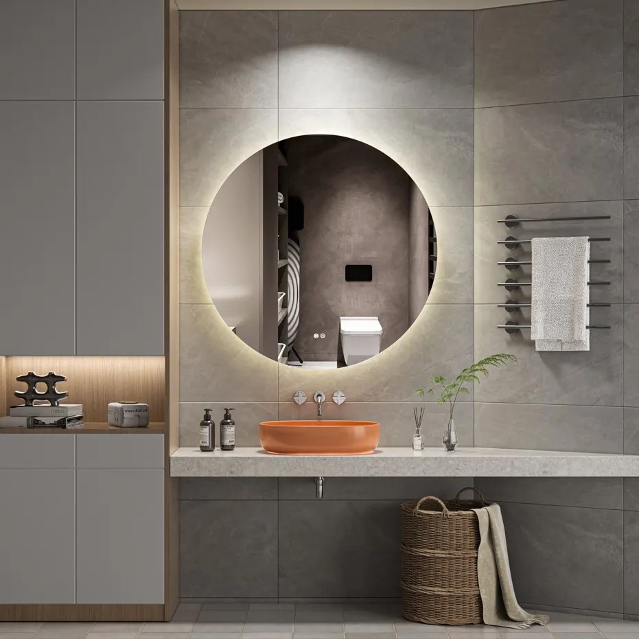 Erga Sofia, okrúhle LED zrkadlo 70cm, 1610 lm, 3 farby svetla, ERG-V01-207-7070