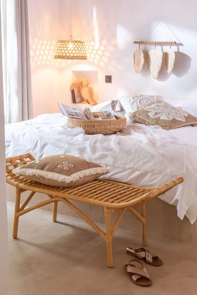 Prírodná ratanová dizajnová lavica Ana Rattan - 120*41*49 cm