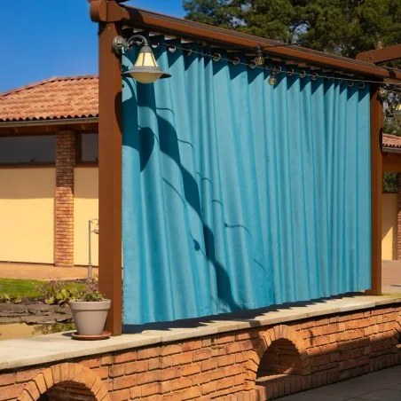 Záhradný záves WAWE 250 cm modrý
