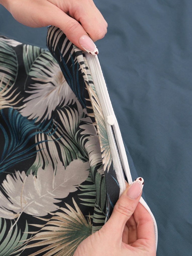 Francúzske bavlnené obliečky Renforcé – Taisa zelená/modrá