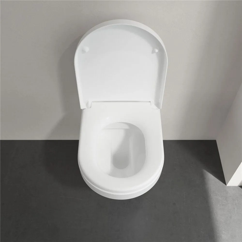 VILLEROY &amp; BOCH Architectura Combi-Pack, závesné WC s DirectFlush + WC sedátko s poklopom, s QuickRelease a Softclosing, biela alpská, s povrchom CeramicPlus, 4694HRR1