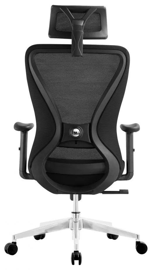 Kancelárska ergonomická stolička Neoseat NICOLE — sieť / látka, čierna, nosnosť 150 kg