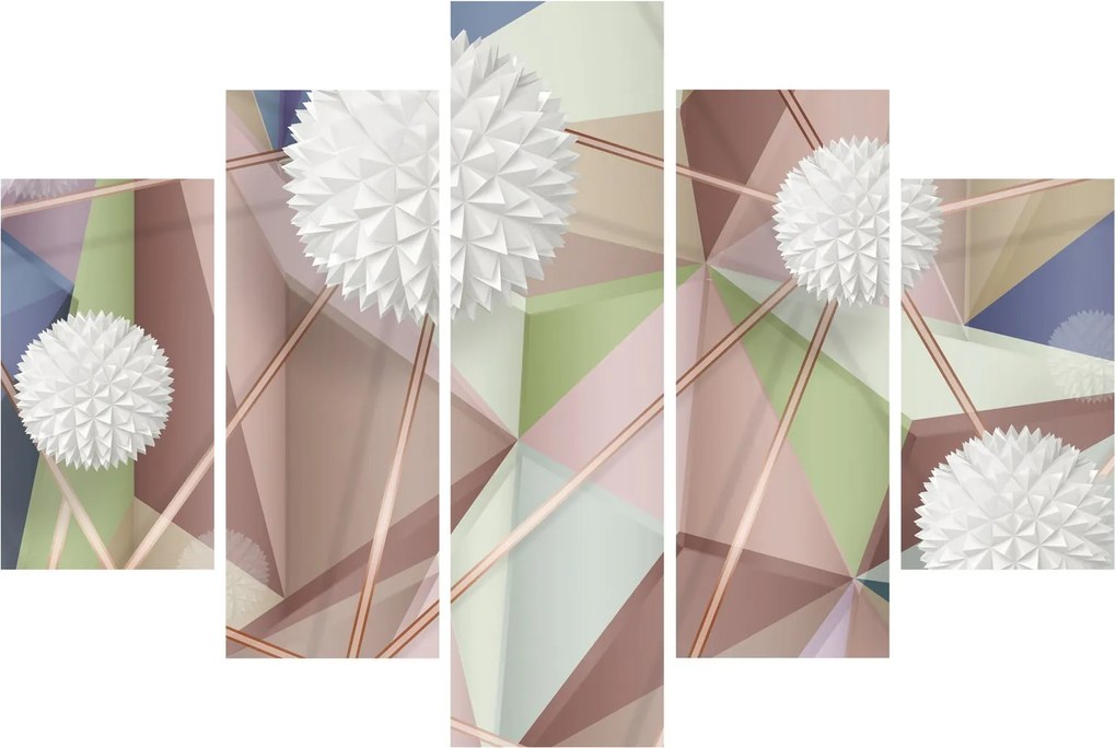 Obraz - 3D Abstrakcia v pastelových farbách (150x105 cm)