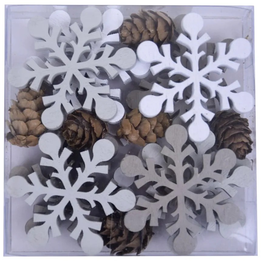 Súprava 18 dekoratívnych ozdôb v tvare vločky Ego Dekor