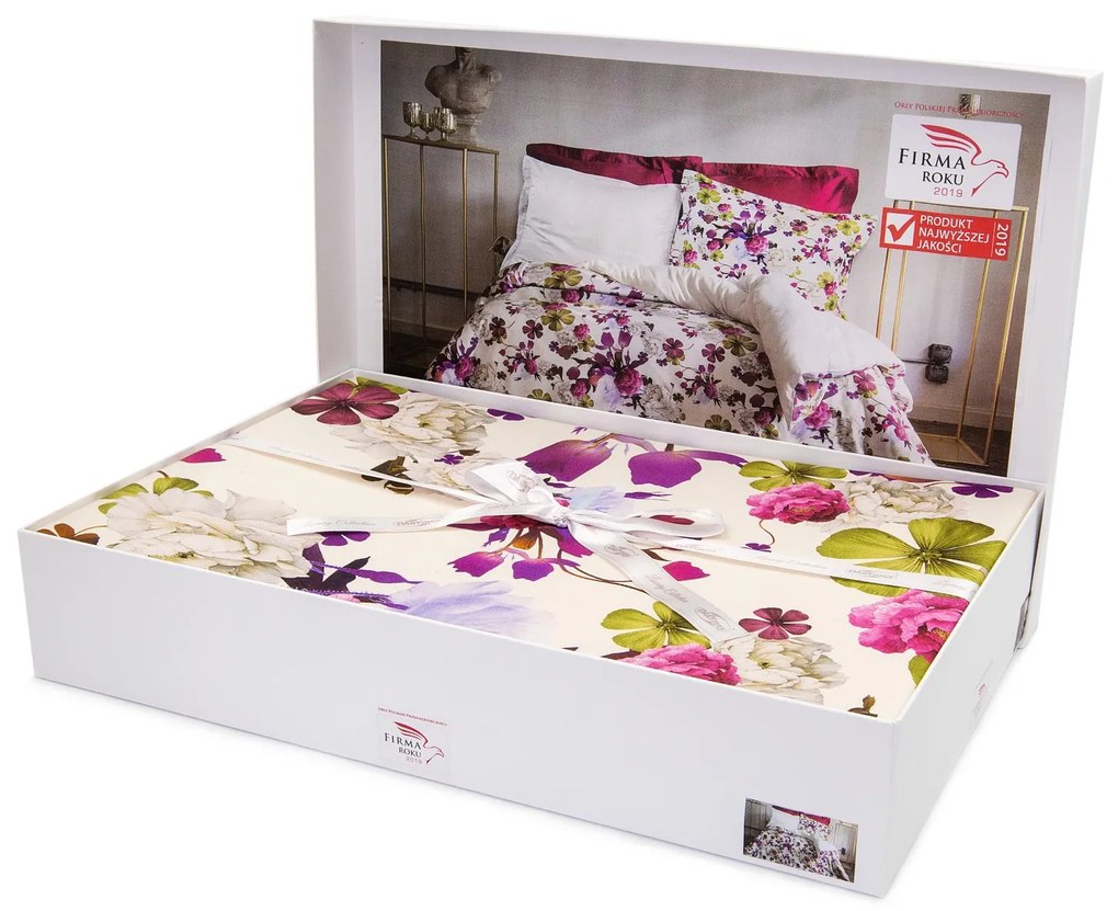 SATÉNOVÉ OBLIEČKY LUXURY PREMIUM KALINA 160X200 CM, 2KS 70X80 CM VZOROVANÉ