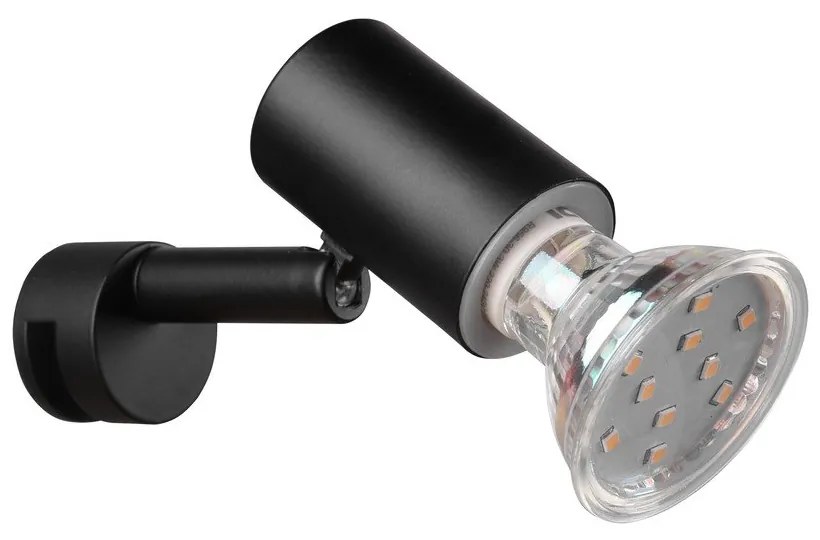 Matne čierne nástenné svietidlo (dĺžka 10 cm) Lorenzo - Trio