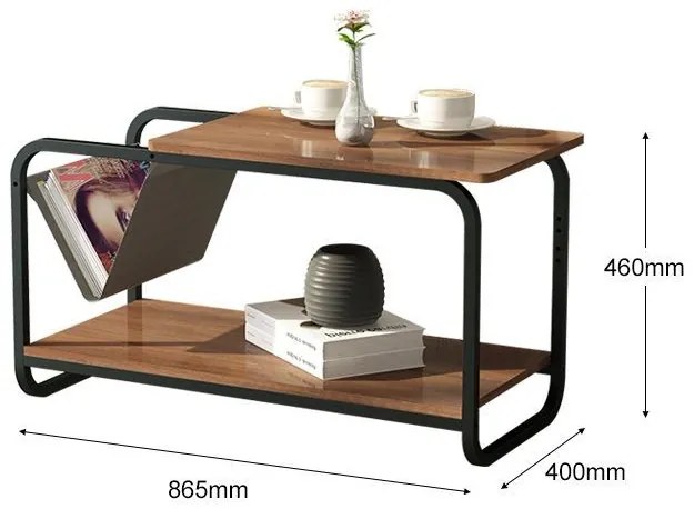 Konferenčný stolík, moderný, 2-úrovňový, ModernHome